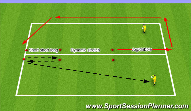 Football/Soccer Session Plan Drill (Colour): Passing/WU