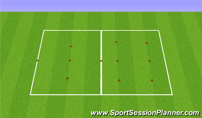 Football/Soccer Session Plan Drill (Colour): P&R to press & Ant long ball 1vs1