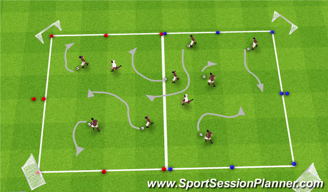 Football/Soccer Session Plan Drill (Colour): Technical Warm-up