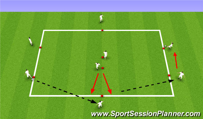 Football/Soccer Session Plan Drill (Colour): Passing/Receiving (focus on pressing)