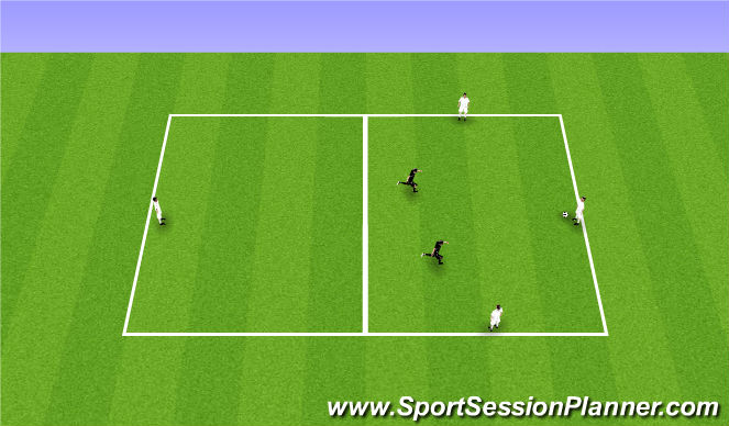 Football/Soccer Session Plan Drill (Colour): 3v2+1