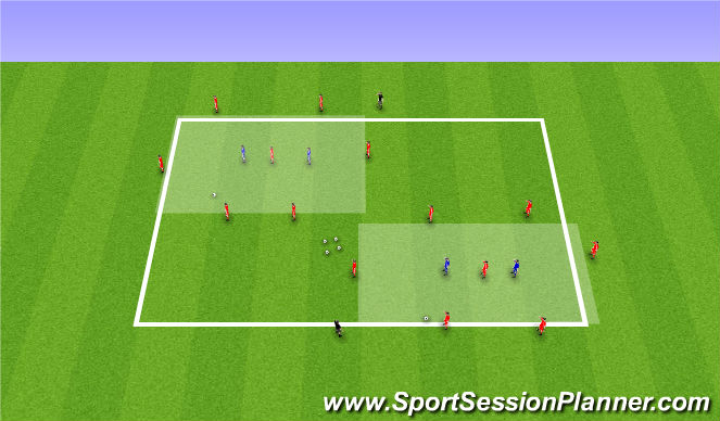 Football/Soccer Session Plan Drill (Colour): Quick press (Rondo) player in the middle.