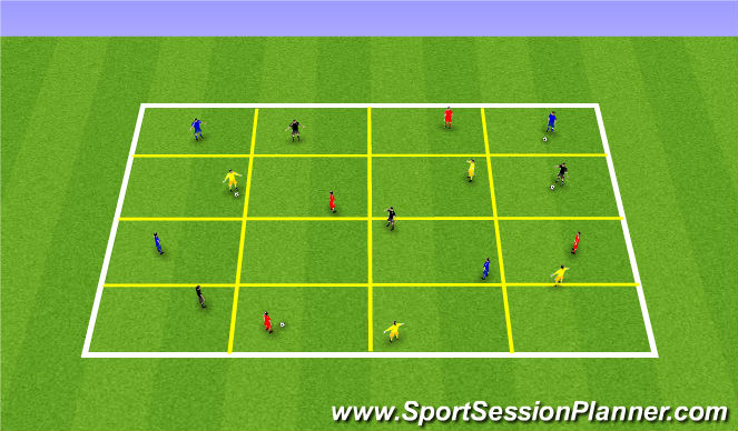 Football/Soccer Session Plan Drill (Colour): Grid - Progression