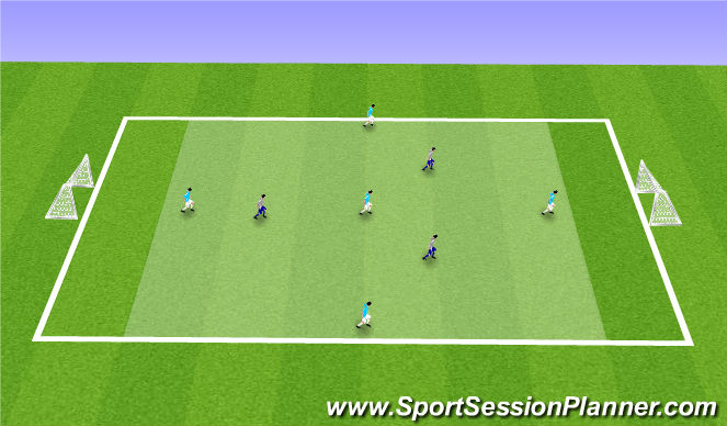 Football/Soccer Session Plan Drill (Colour): 5V3 with goals