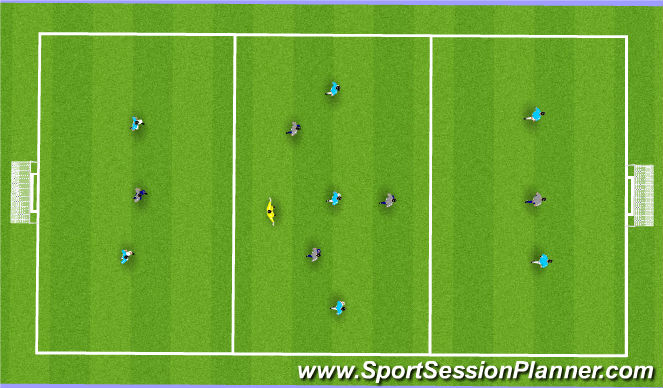 Football/Soccer Session Plan Drill (Colour): 8v5 Possession