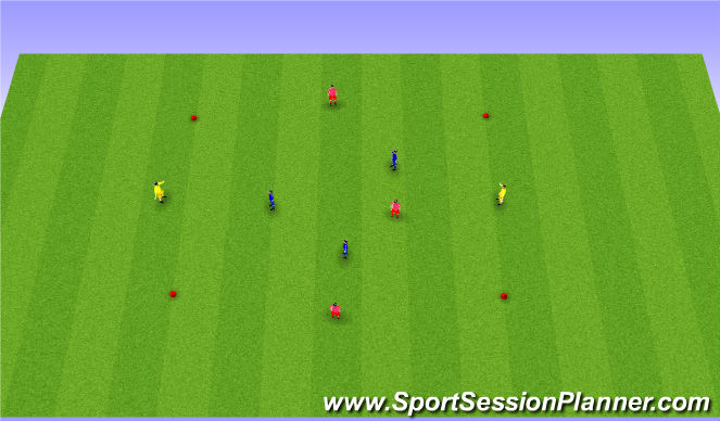 Football/Soccer Session Plan Drill (Colour): Stage 1:Warm-up