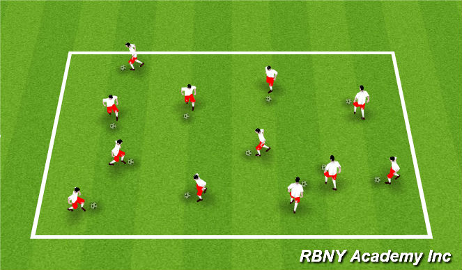Football/Soccer Session Plan Drill (Colour): Ball Mastery SAQ