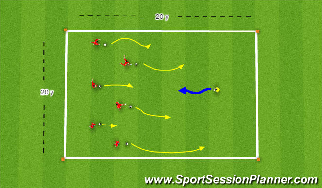 Football/Soccer Session Plan Drill (Colour): Big Bad Wolf