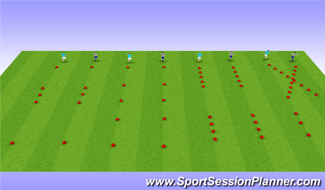 Football/Soccer Session Plan Drill (Colour): Running Patterns