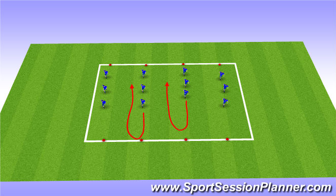 Football/Soccer Session Plan Drill (Colour): Warm Up - A