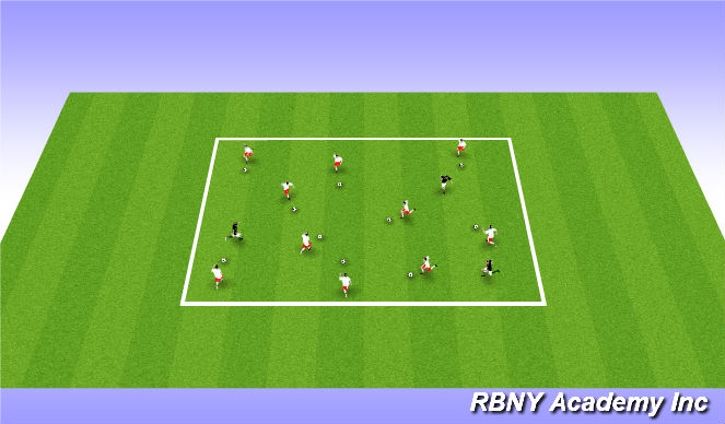 Football/Soccer Session Plan Drill (Colour): Spider Web Tag - Suggested Warm Up