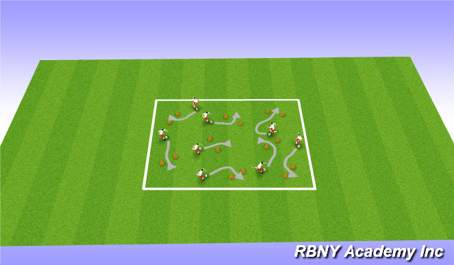 Football/Soccer Session Plan Drill (Colour): The Jellyfish