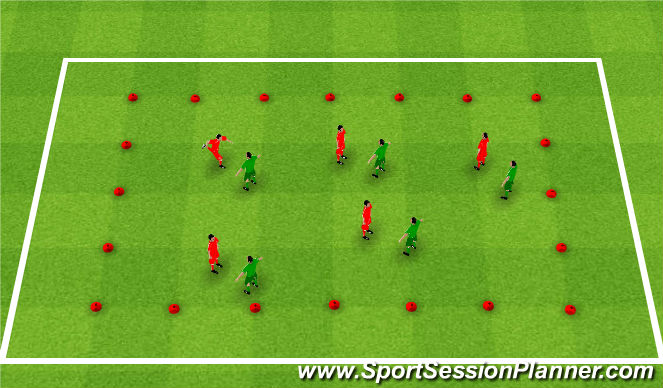 Football/Soccer Session Plan Drill (Colour): Defending 1v1 Cont