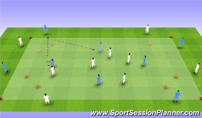 Football/Soccer Session Plan Drill (Colour): 4+4 v 4+4
