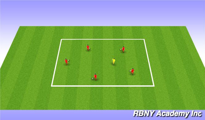 Football/Soccer Session Plan Drill (Colour): Knockout - Dribbling & RWB