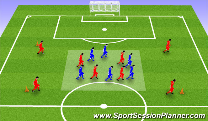 Football/Soccer Session Plan Drill (Colour): Counterpressing