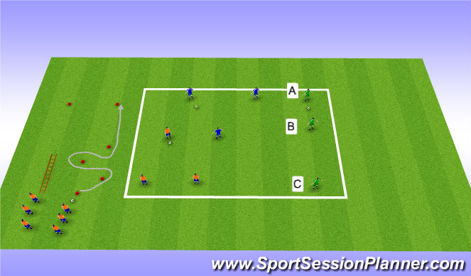 Football/Soccer Session Plan Drill (Colour): Warm Up