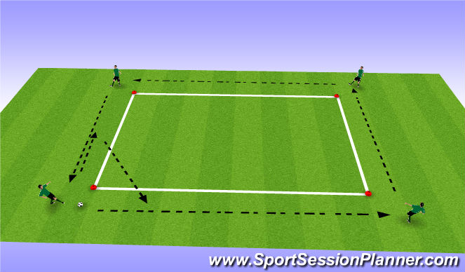 Football/Soccer Session Plan Drill (Colour): warm up around cones