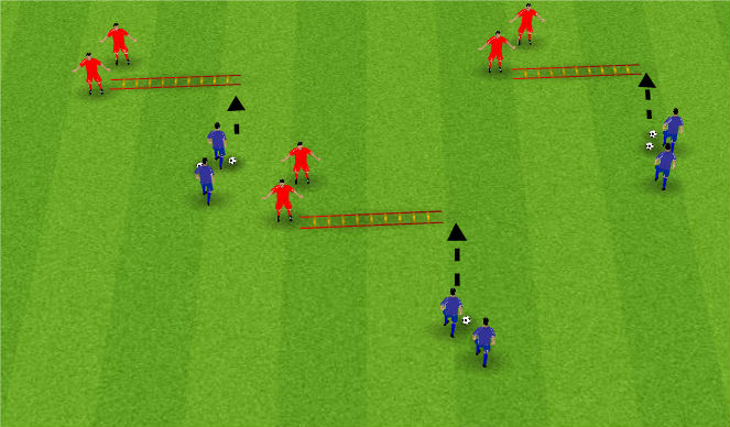 Football/Soccer Session Plan Drill (Colour): Lateral ladders