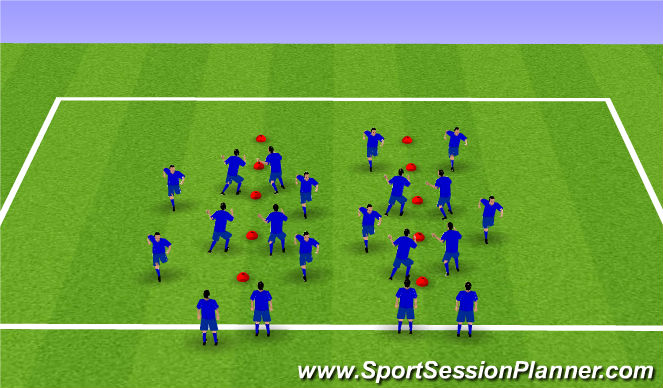 Football/Soccer Session Plan Drill (Colour): Warmup