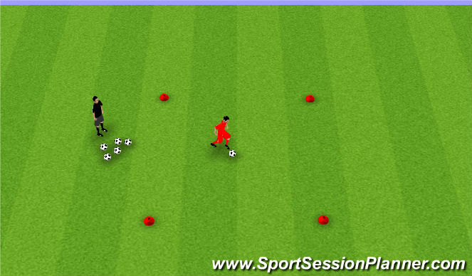 Football/Soccer Session Plan Drill (Colour): Footwork