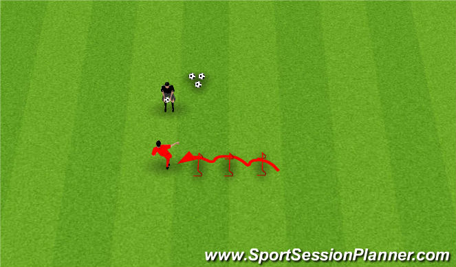 Football/Soccer Session Plan Drill (Colour): Agility/Volley