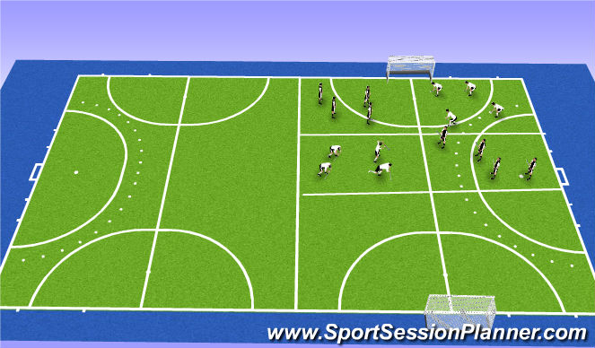 Hockey Session Plan Drill (Colour): Warm up Game