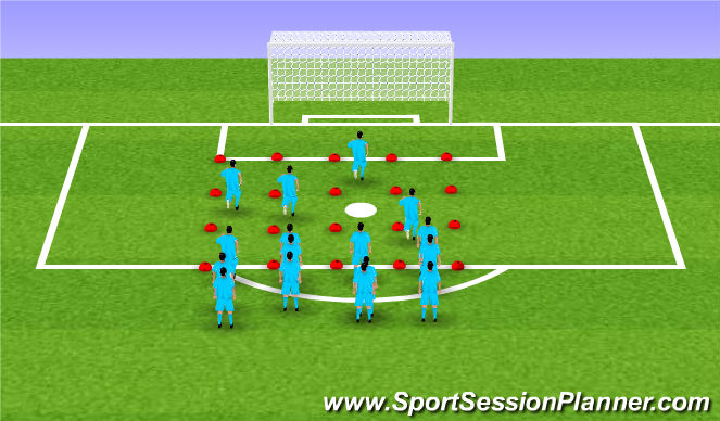 Football/Soccer Session Plan Drill (Colour): Warm Up