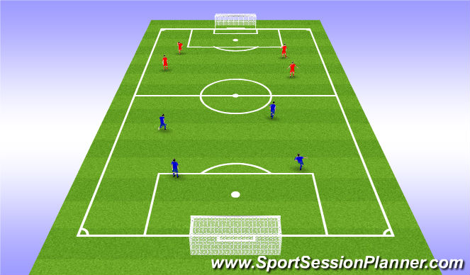 Football/Soccer Session Plan Drill (Colour): 4 v 4 w/ Goals