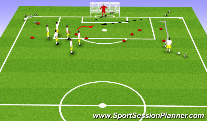 Football/Soccer Session Plan Drill (Colour): Shooting - Rosi