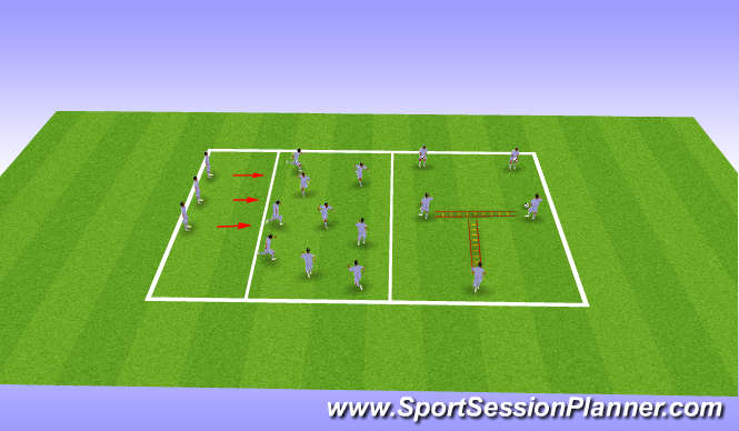 Football/Soccer Session Plan Drill (Colour): Landing mechanics and footwork