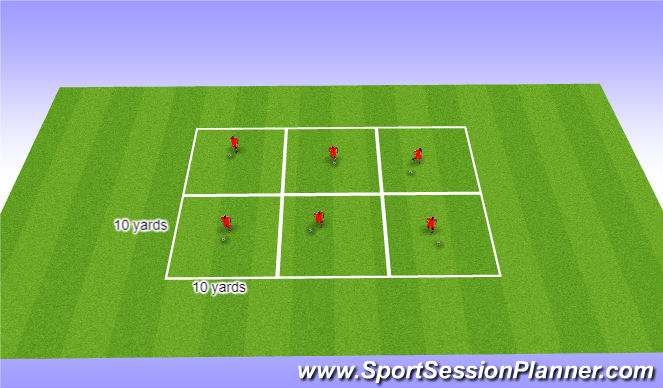 Football/Soccer Session Plan Drill (Colour): Dribbiling