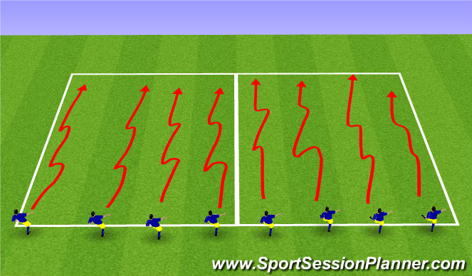 Football/Soccer Session Plan Drill (Colour): Unopposed