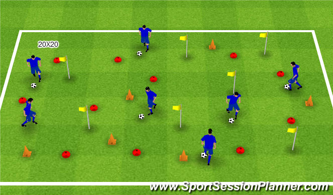 Football/Soccer Session Plan Drill (Colour): Enchanted forest