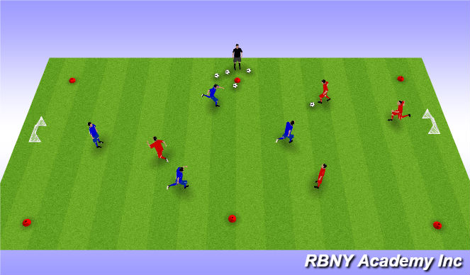 Football/Soccer Session Plan Drill (Colour): 4v4 Games