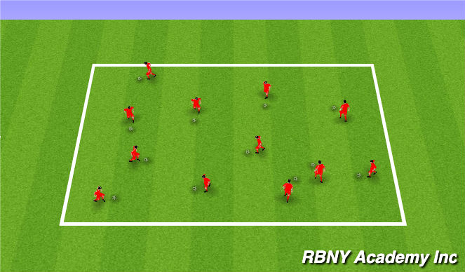 Football/Soccer Session Plan Drill (Colour): Ball Mastery SAQ