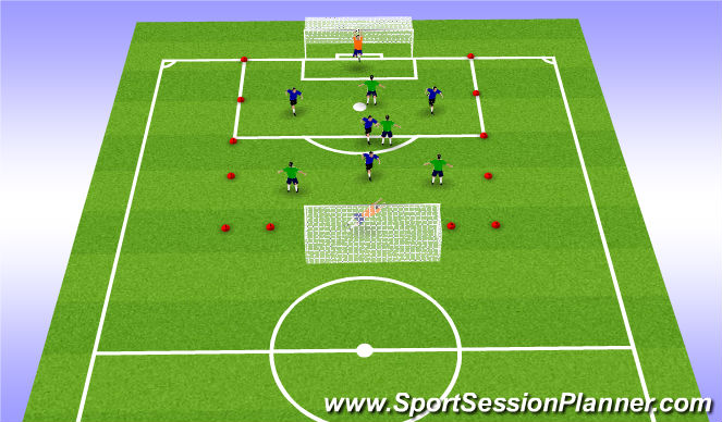 Football/Soccer Session Plan Drill (Colour): SSG 4v4