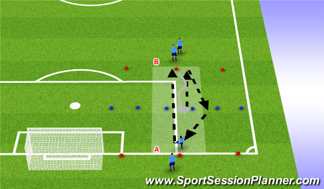 Football/Soccer Session Plan Drill (Colour): Pass, Touch, Move warmup