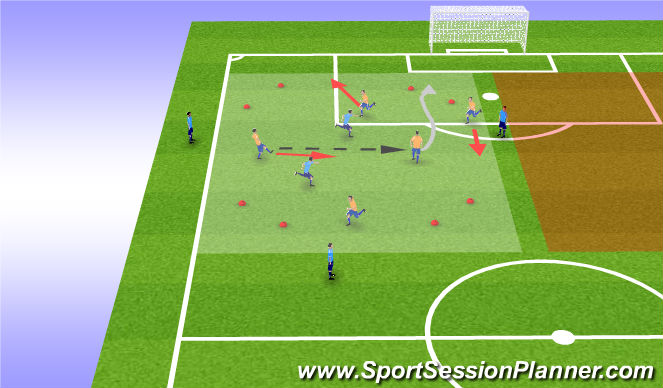 Football/Soccer Session Plan Drill (Colour): Pass and Move SSG