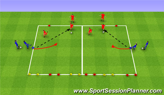 Football/Soccer Session Plan Drill (Colour): 1v1