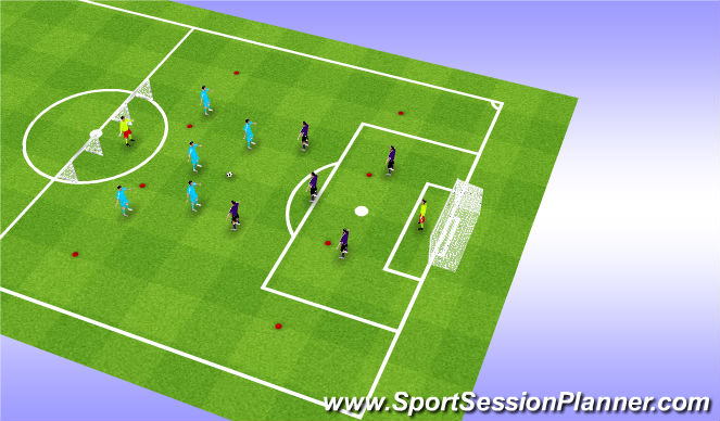 Football/Soccer Session Plan Drill (Colour): Cond. Game