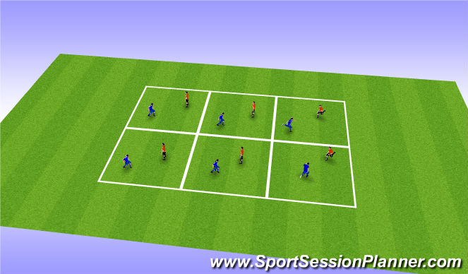 Football/Soccer Session Plan Drill (Colour): Warmup-knee tag