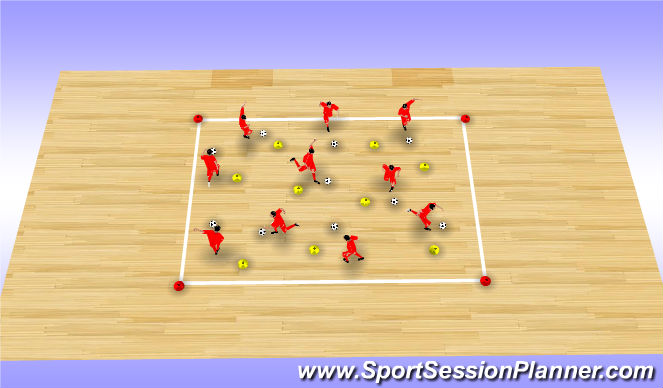 Futsal Session Plan Drill (Colour): Dribble Warm-Up