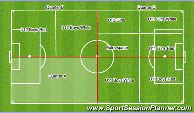 Football/Soccer: Tuesday PD Layout (Technical: Ball Control, Beginner)