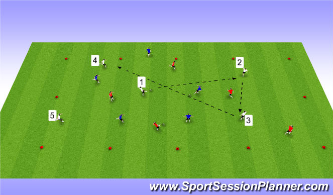 Football/Soccer Session Plan Drill (Colour): Variable Passing /Support