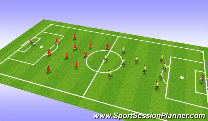 Football/Soccer Session Plan Drill (Colour): 11v11 full field practice game