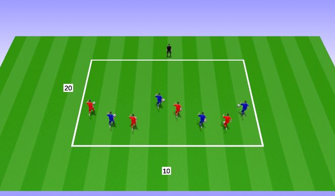 Football/Soccer Session Plan Drill (Colour): Dribbling Option 1