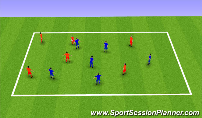 Football/Soccer Session Plan Drill (Colour): Passing and Movement