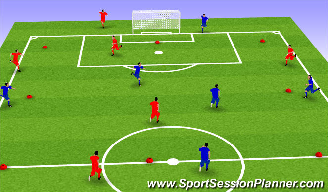 Football/Soccer Session Plan Drill (Colour): possession, passing and receiving