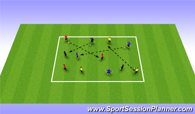 Football/Soccer Session Plan Drill (Colour): Pass and Move